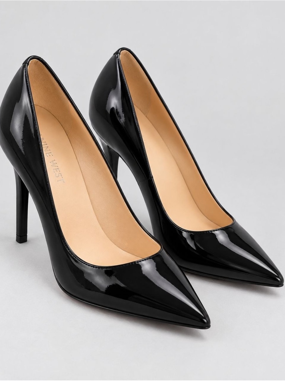 Nine West Black Patent Pointed Toe Stiletto Heels